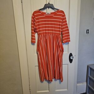 Red and White Striped Dress